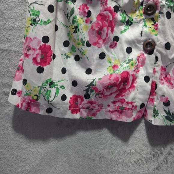 Purple Snow Juniors Mini Dress White Pink Floral Polka Dot Size M NWT‎ - Picture 3 of 7